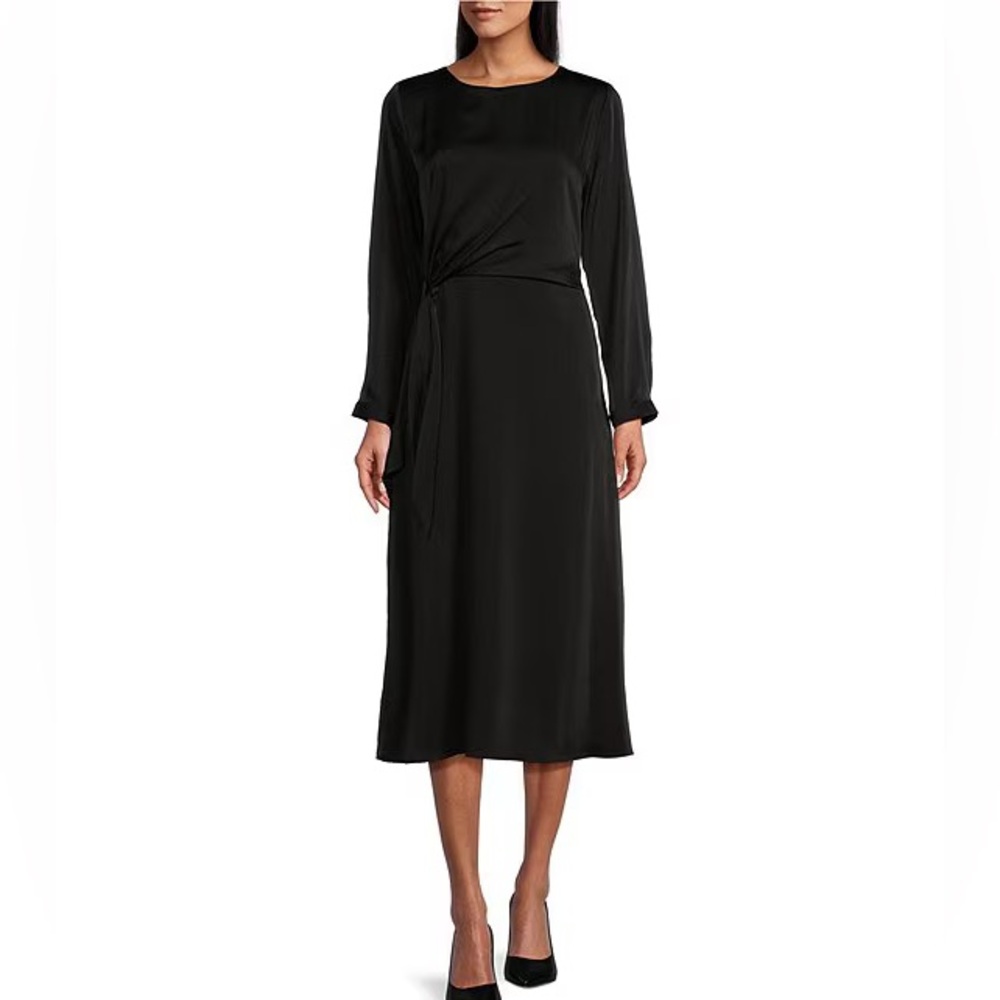 NEW | Investments | Faux Wrap Midi Dress